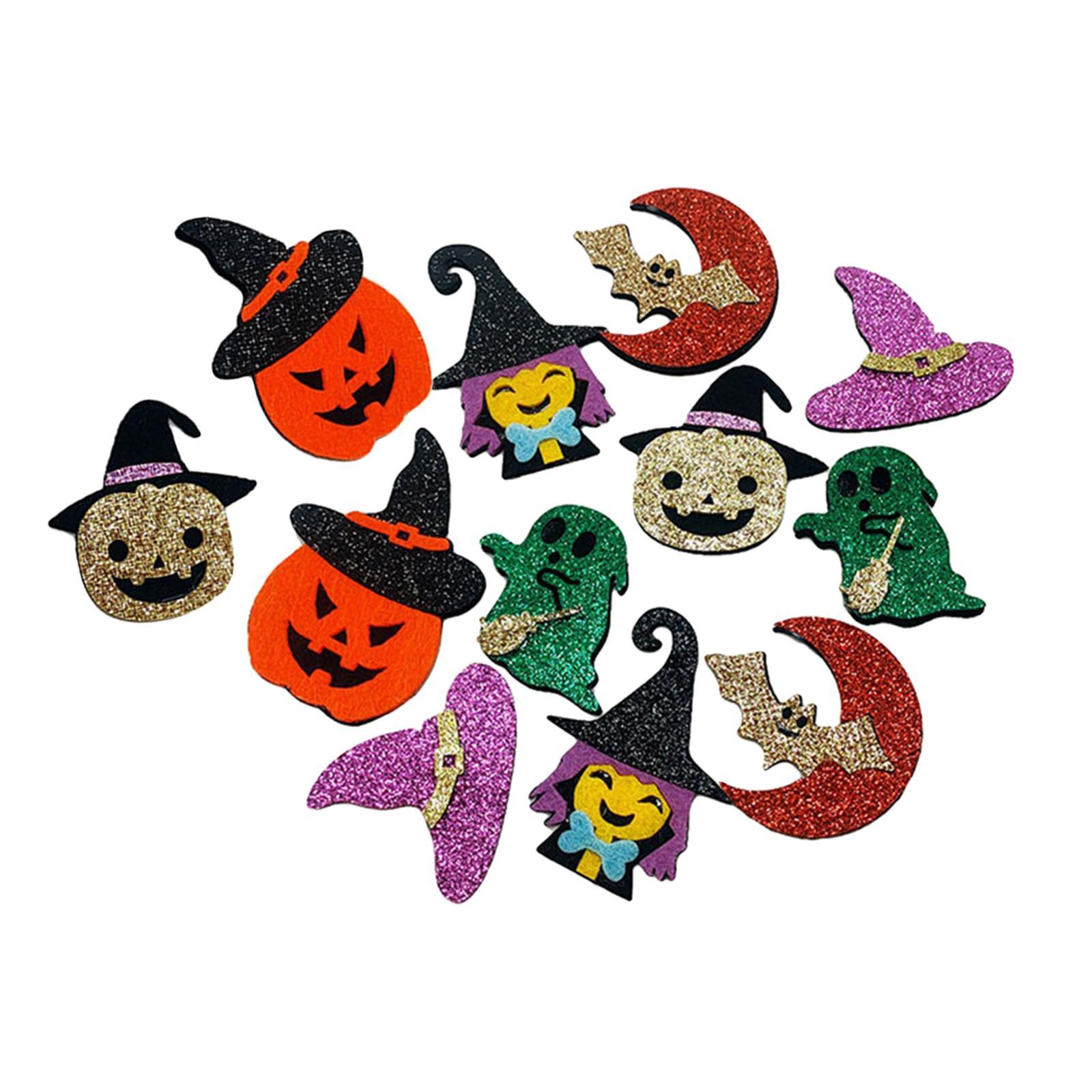 12 Pieces Colorful Halloween Sequins Accessories Flatback Birthday Assorted