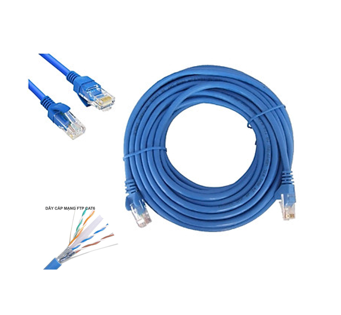 Hình ảnh Dây Cáp Mạng Cat6 - FTP Chống Nhiễu Bấm Sẵn 2 đầu dài 10m - 50m - Hàng nhập khẩu