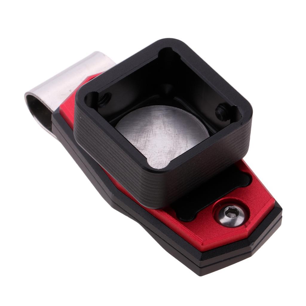 2 Set Billiard Chalk Holder Magnetic, Deluxe Aluminum Alloy, Black + Red