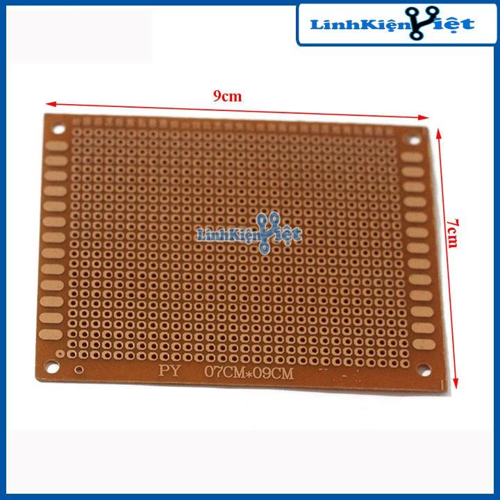 Phíp Đồng Lỗ - Bảng Mạch Đục Lỗ Sẵn PCB Nâu Kích Thước 7x9cm