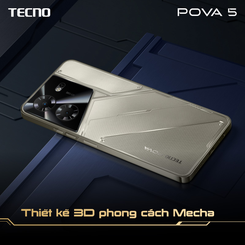 Điện thoại Tecno POVA 5 (8+8)/256GB - MediaTek Helio G99 - Sạc nhanh 45W - 6.8'' FHD+120HZ - Hàng Chính Hãng -  BH 13 Tháng