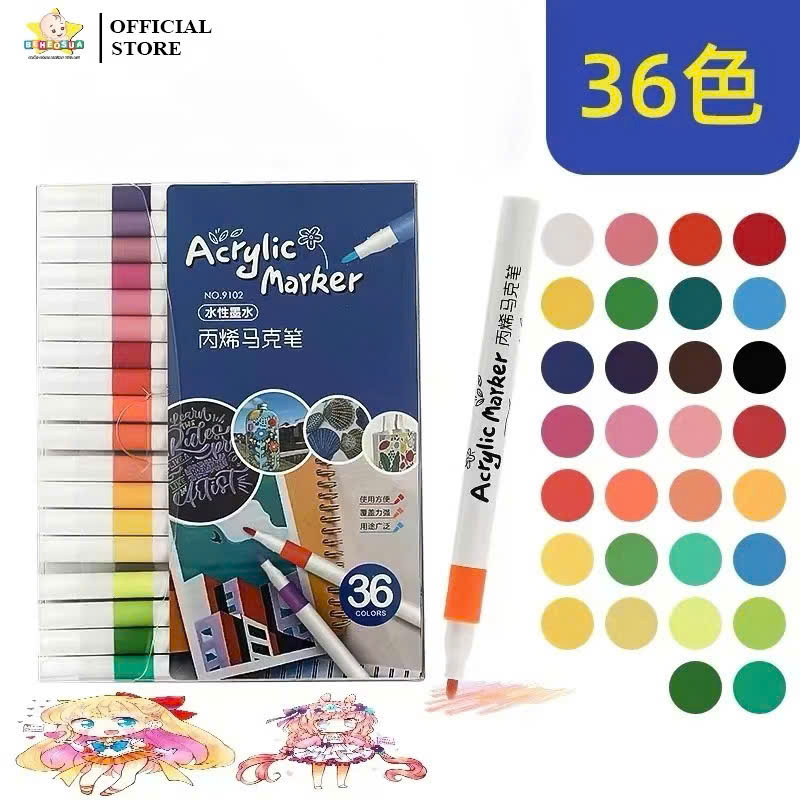 Bút Màu Acrylic Marker Tăng 50% Mực, Vẽ Trên Mọi Chất Liệu, Có Thể Vẽ Chồng Màu - HÀNG CHÍNH HÃNG MINIIN