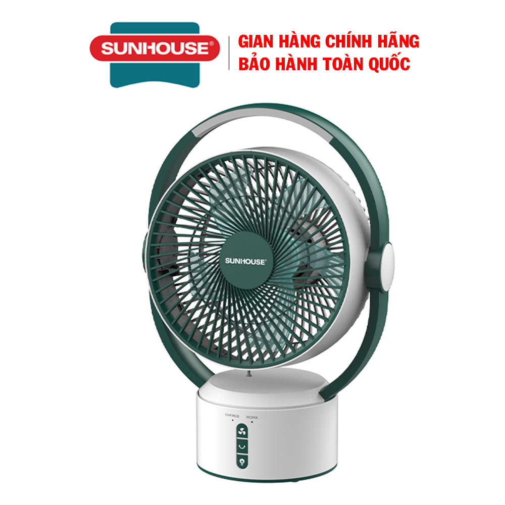 Quạt tích điện Sunhouse SHD7228, Quạt sạc điện SHD7223, SHD7116, SHD7115, Hàng chính hãng, Bảo hành 12 tháng