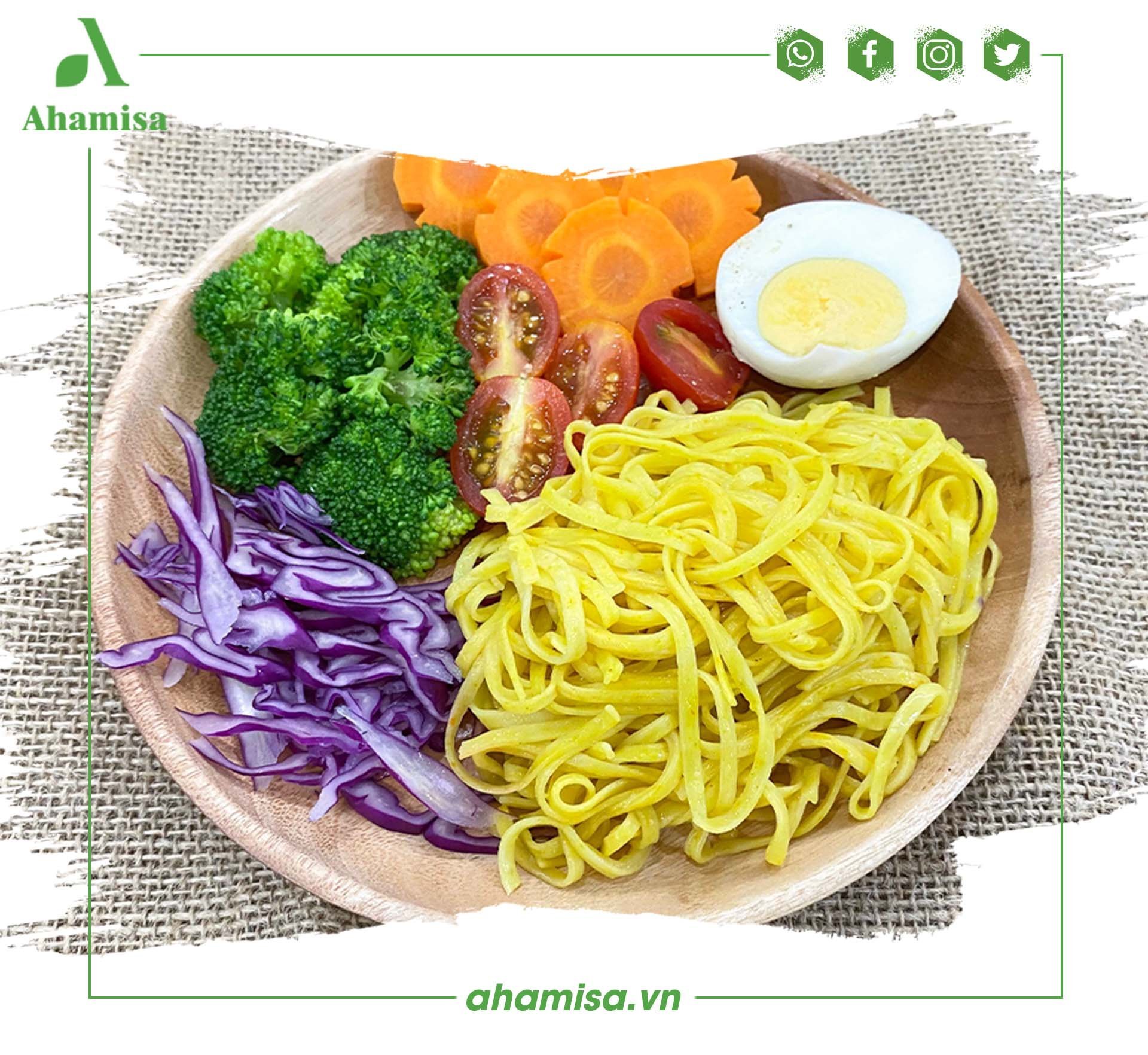 Mì Rau Củ Sạch thương hiệu Ahamisa Cải Kale 240gram.