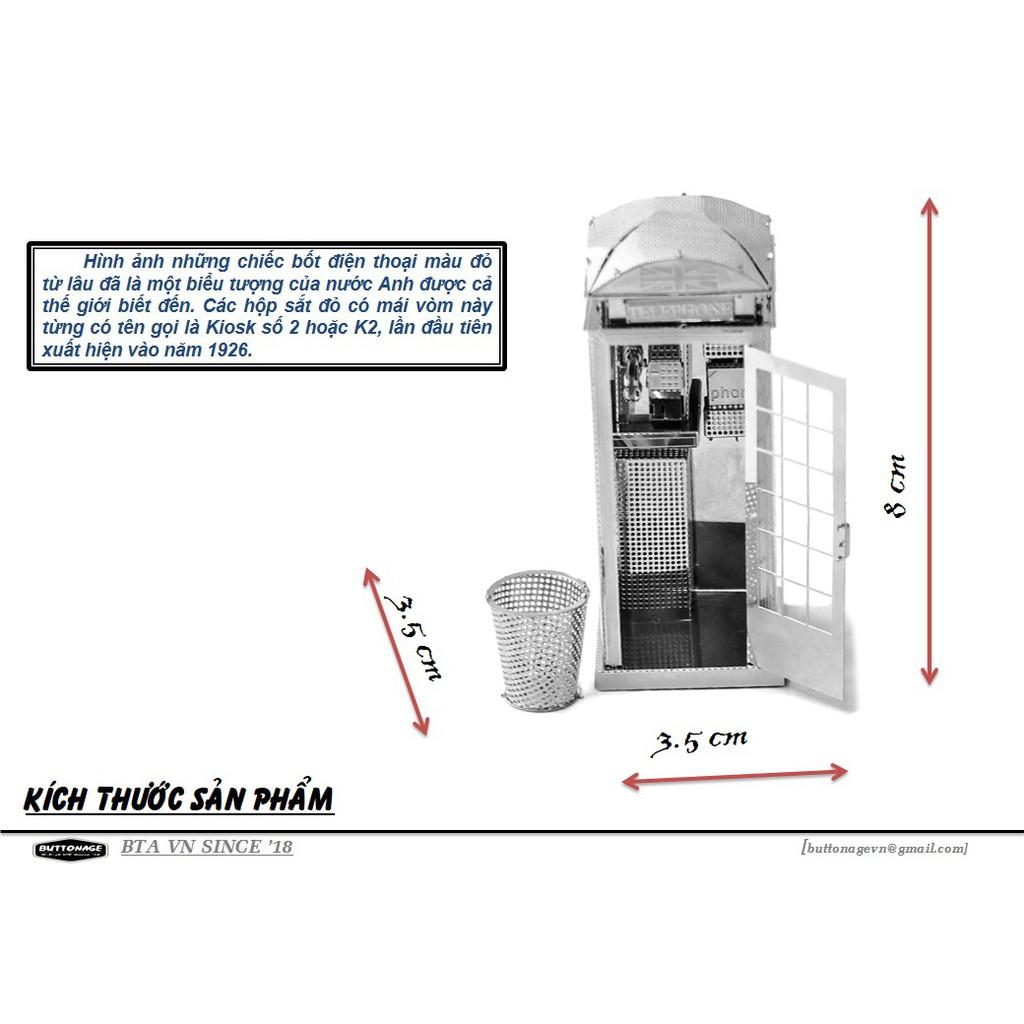 Mô Hình Lắp Ráp 3d Hộp điện thoại nước Anh - Kiosk 2