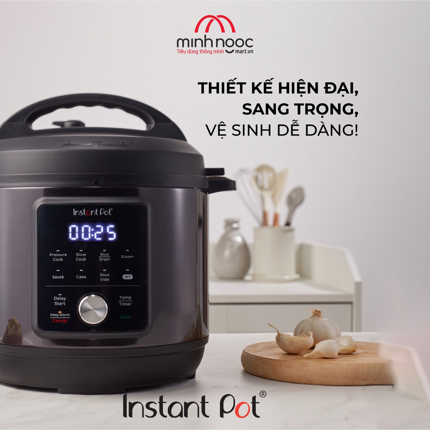 [ Hàng chính hãng Instant Pot ] Nồi Áp Suất Điện Đa Năng Instant Pot Essential 60, Dung tích 5.7 Lít, 9 tính năng trong 1 (9 in 1)