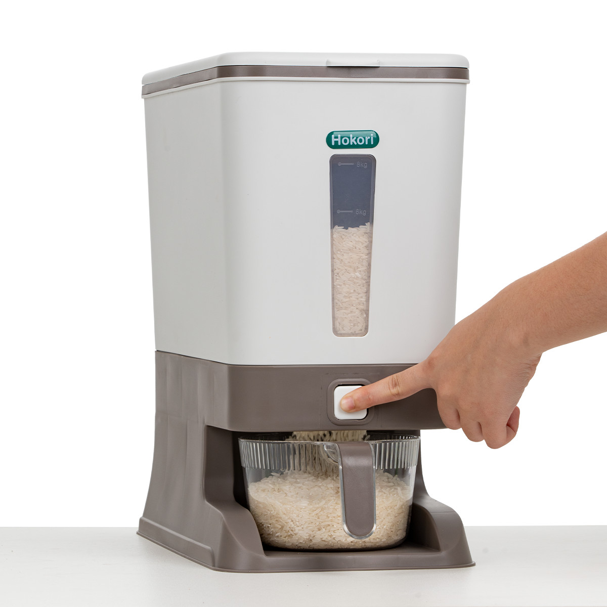 Thùng đựng gạo tiện ích 10kg Hokori Tặng kèm 5 khăn lau grofa- Hàng Chính Hãng