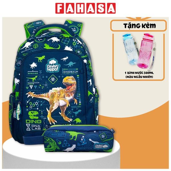 Combo Ba Lô Easy Go + Bóp Viết Khủng Long Siêu Đẳng Clever Hippo - Trung Học (Tặng Kèm Bình Nước 500ml)