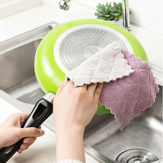 Bộ 10 Khăn Lau Ly Chén Bát Đa Dụng Siêu Thấm Hút Sợi Vải - Khăn Lau Tay Lau Bếp Mềm Mại