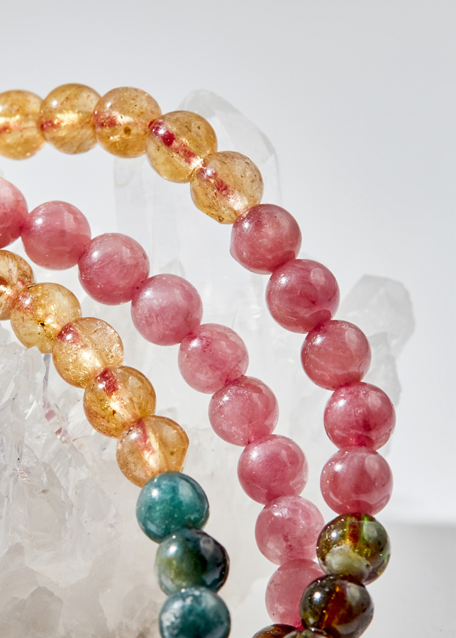 Vòng tay 3 line đá Tourmaline đa sắc Ngọc Quý Gemstones