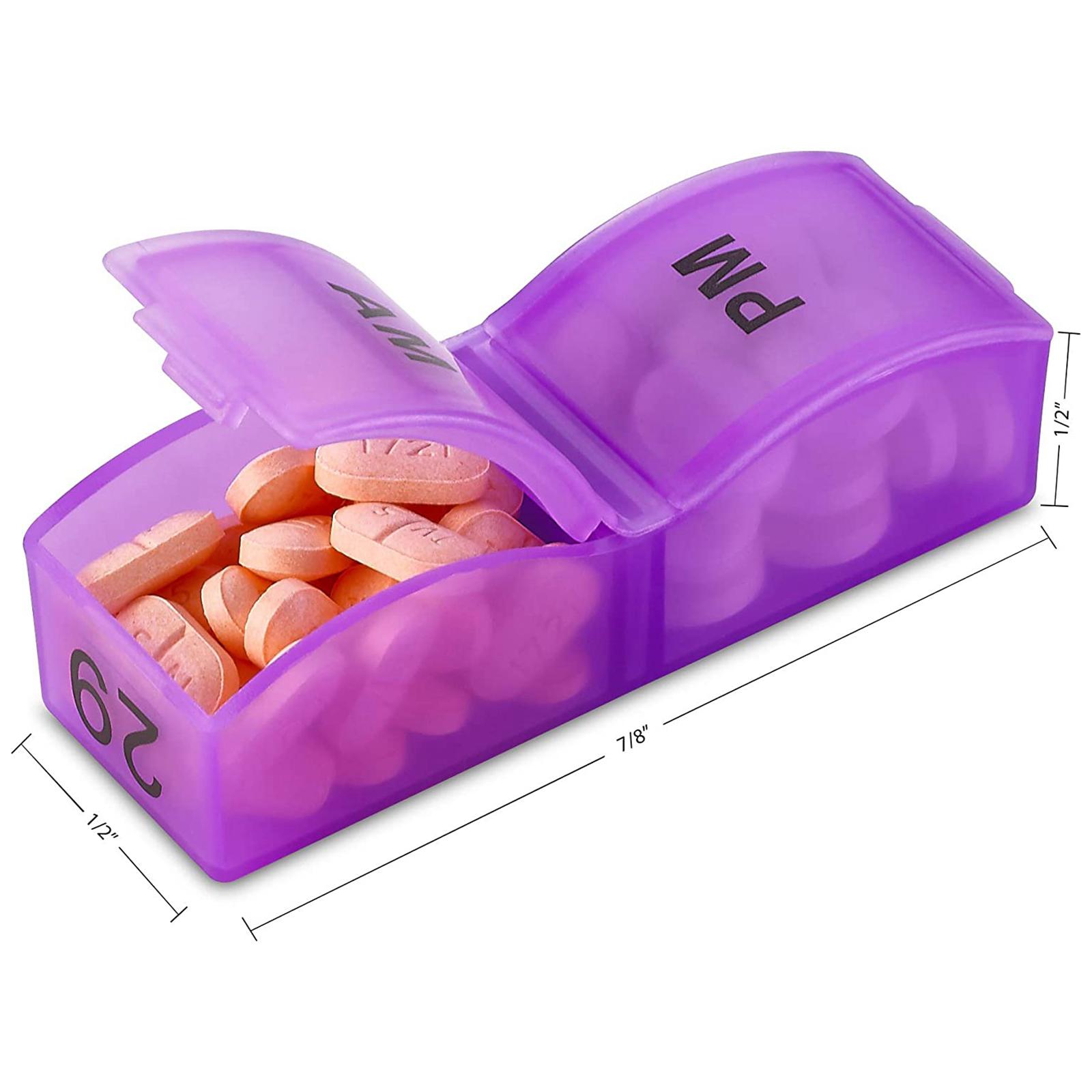 2xRainbow Monthly Pill Organizer 32 Compartments Dispenser Box Container