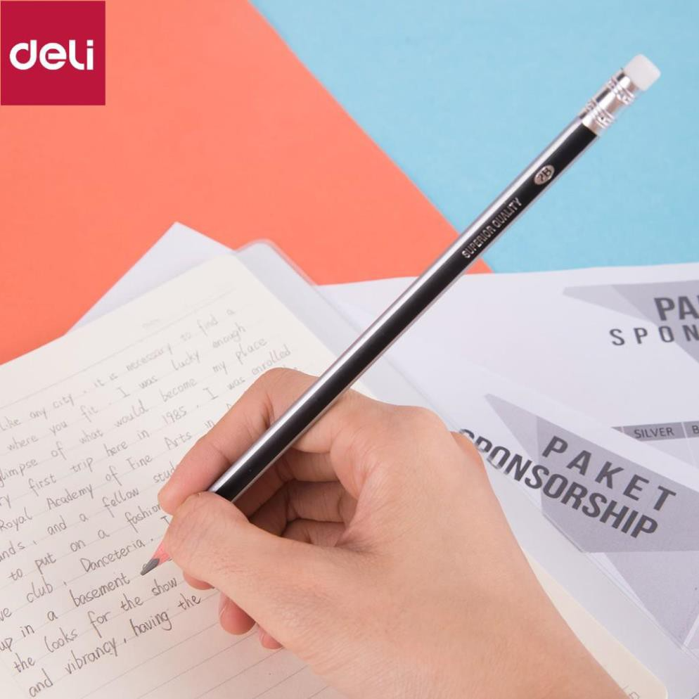 Bút chì 2B Deli Đen - 12 cây/hộp - E58103 [Deli
