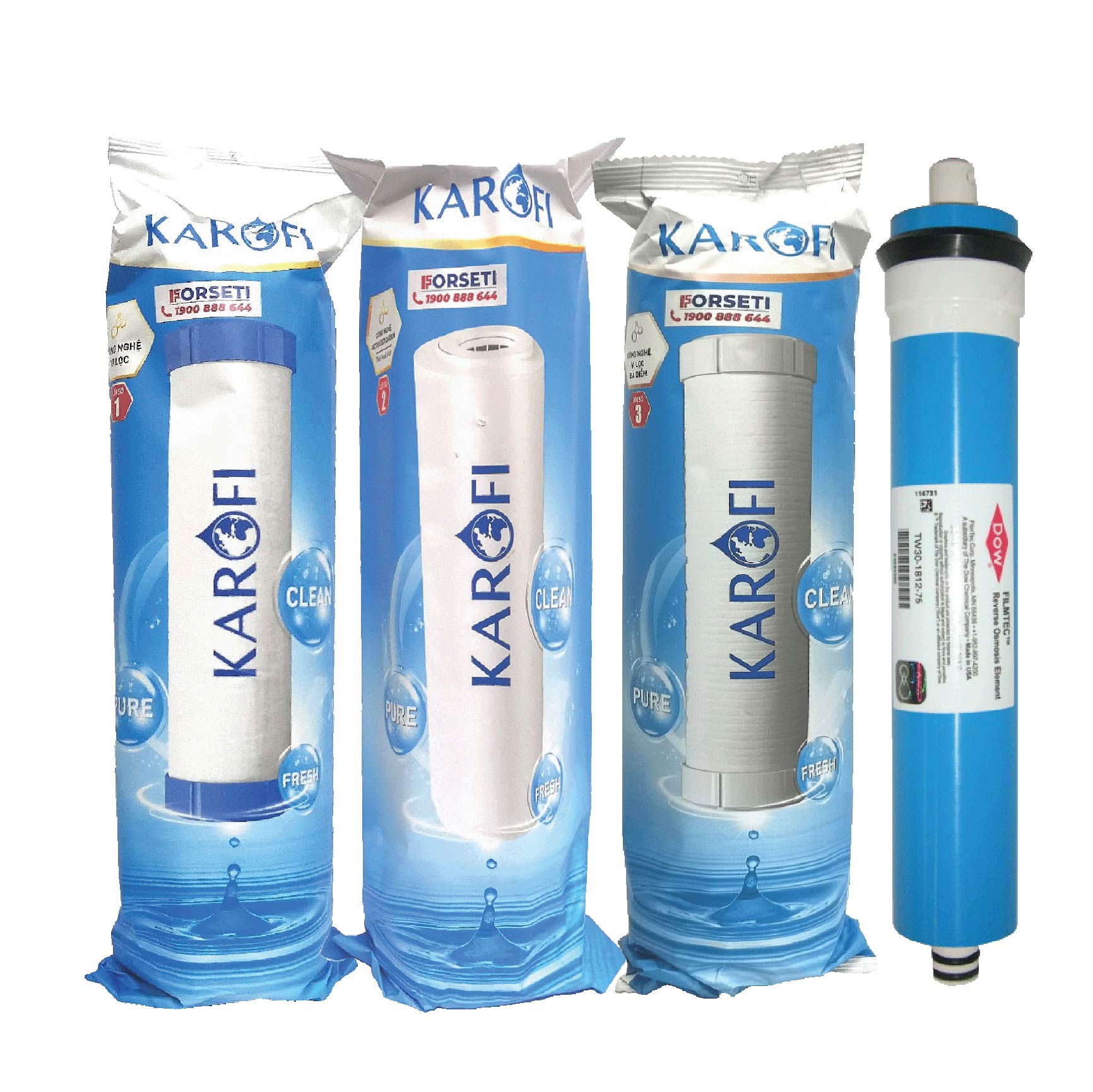 Combo 8 lõi lọc chính hãng Karofi cho các máy 8 cấp lọc - Hàng Chính Hãng