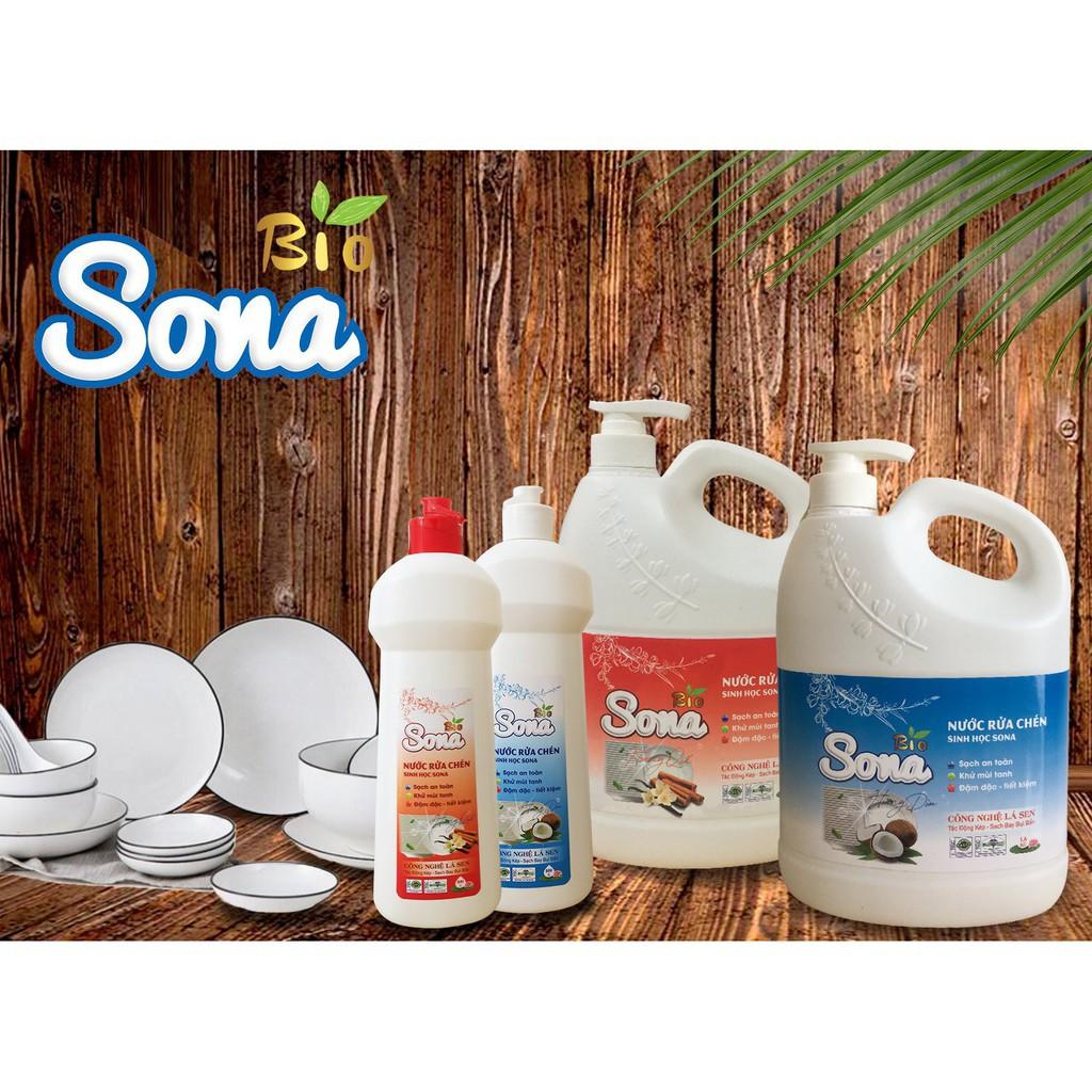 Nước Rửa Chén Hương Quế &amp; Hương Dừa SoNa 1,6kg, Đánh Bay Dầu Mỡ, Thân Thiện Với Môi Trường