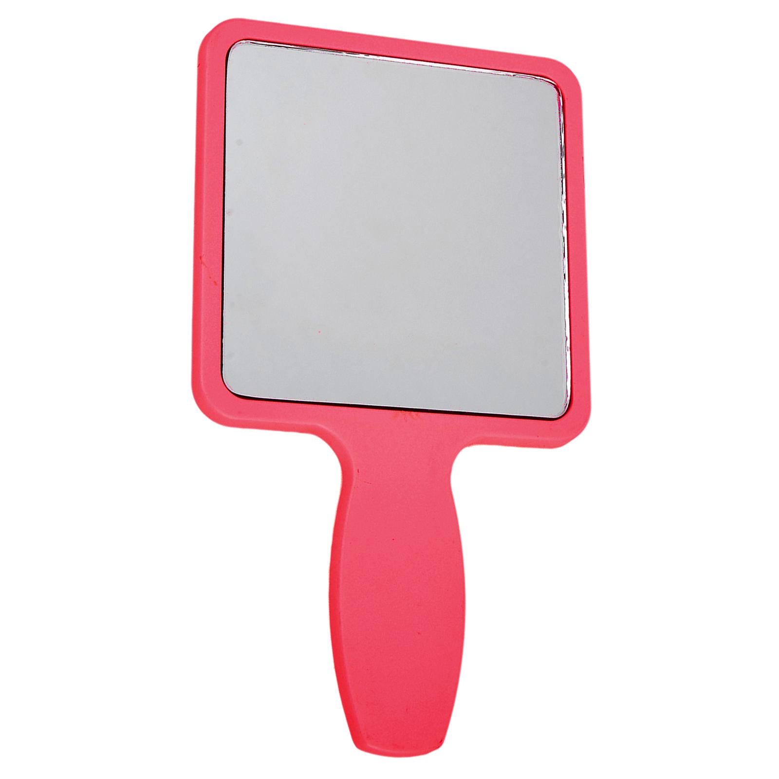 Portable Small Compact Cute Square Shaped Mirror with Handle Cosmetic Beauty Mirror Single Side Look Adorable Design Easier to Hold