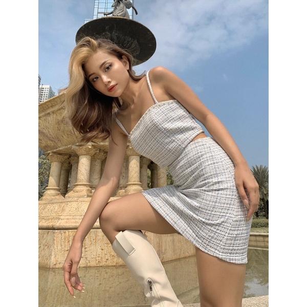 Chân váy chữ A vải Tweed Cloudy Skirt