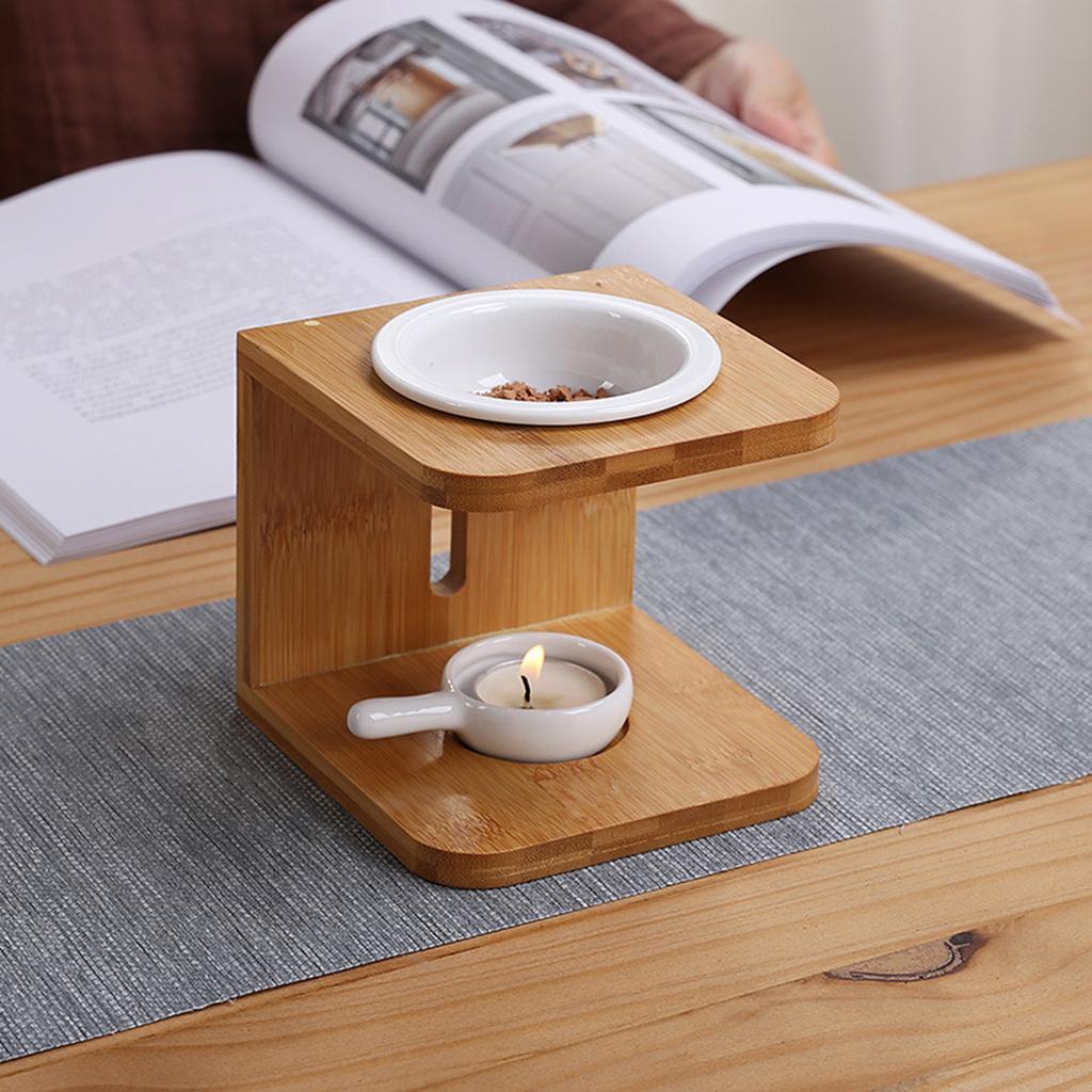 Wooden Tealight Candle Holder Oil Burner