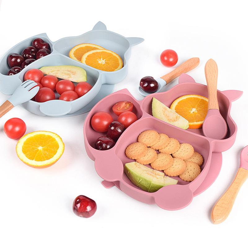 8 Cái/bộ Silicone Cho Bé Hút Bát Đĩa Cúp Yếm Muỗng Nĩa Bộ Trẻ Em Chống Trơn Trượt Bộ Đồ Ăn Cho Bé Món Ăn không Chứa BPA