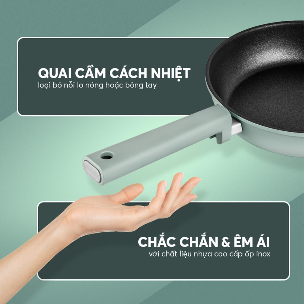 Chảo Chống Dính Siêu Bền Elmich Hera Ii EL-5940sk Size 20,24,26cm, Hàng Chính Hãng, Tay Cầm Cách Nhiệt - JoyMall