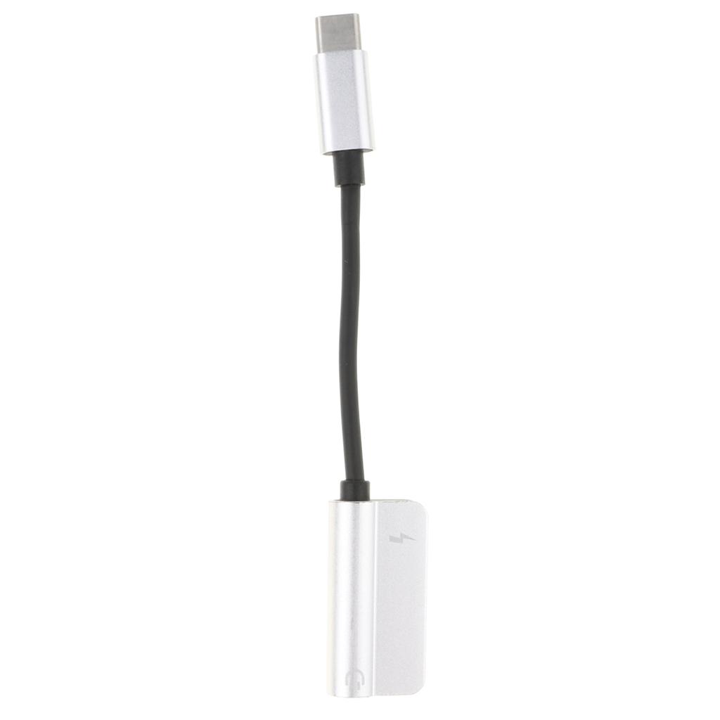 Type C to 3.5mm Headphone Audio Adapter, USB-C to 3.5mm Female Aux Microphone Connector Cable and Type-C Female Charging Port for Motorola Moto Z