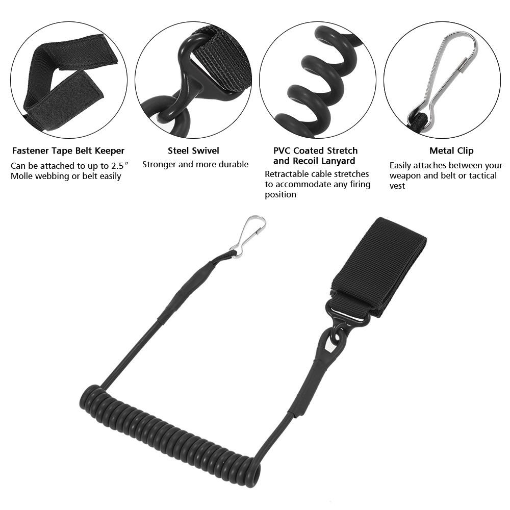 Dây đeo chiến đấu ngoài trời Pistol Lanyard có thể điều chỉnh