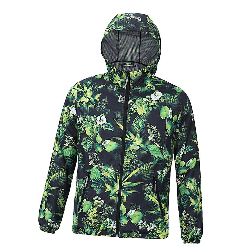 Men Women Summer Rain Sunproof Waterproof 3D Print Hooded Sports Jacket Outdoor Coat Fast Dry