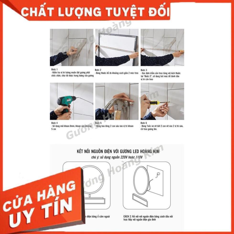 gương hình oval có đèn LED cảm ứng phá sương thông minh kích thước 60x100 cm- mirror