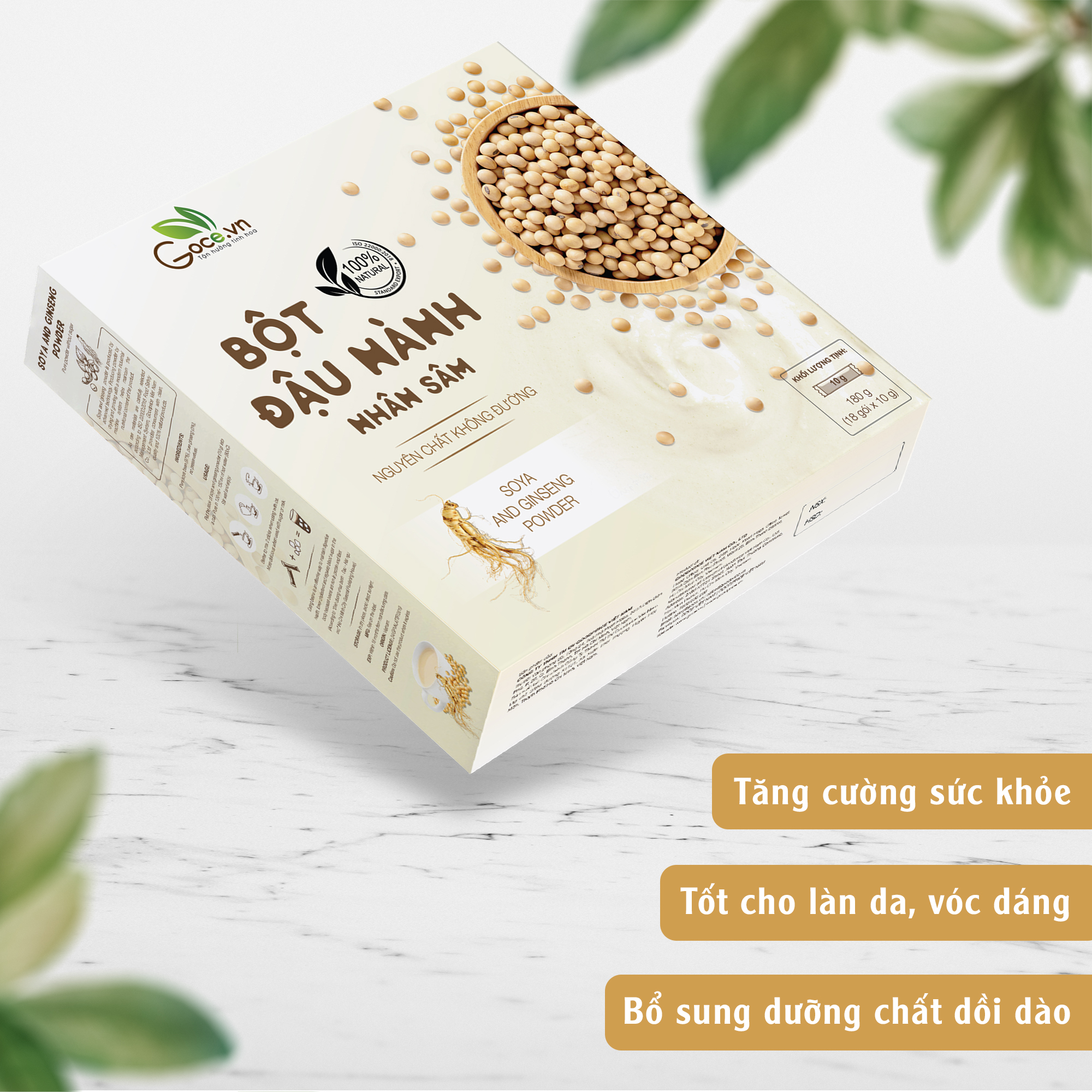 Bột đậu nành nhân sâm Goce - 180g (18 gói x 10g)