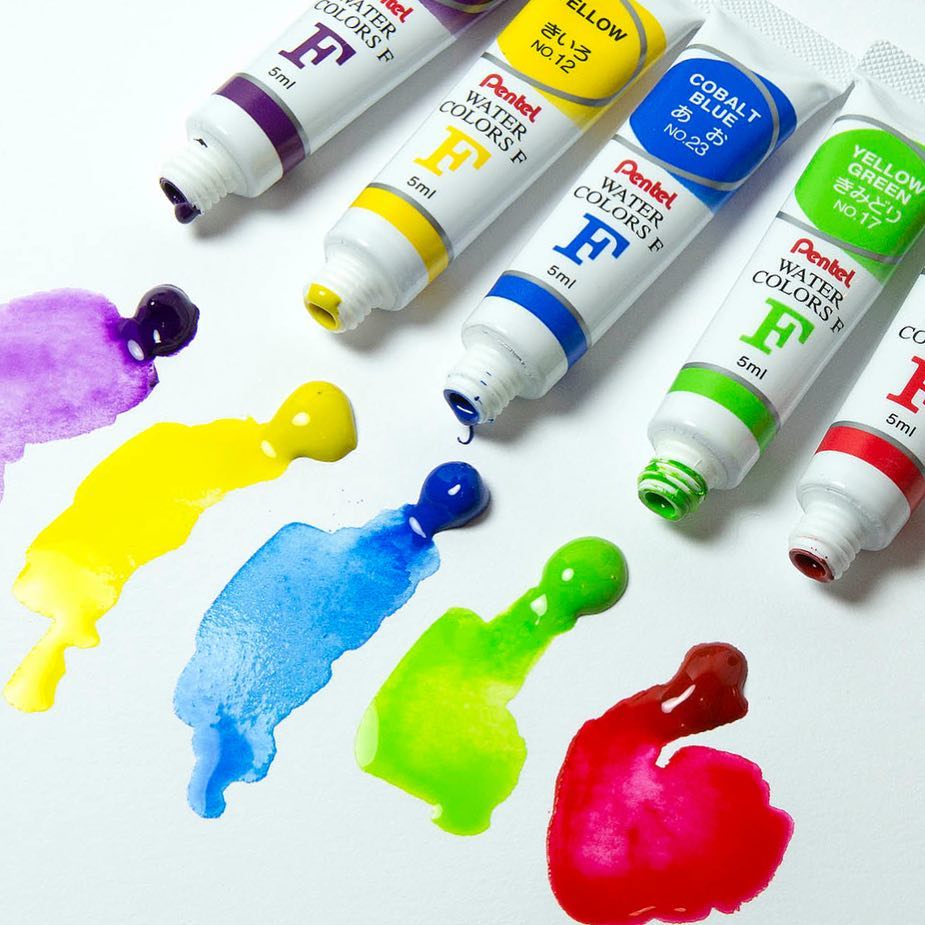 Màu Nước Dạng Tuýp Pentel Water Color WFRS | Vẽ Được Trên Nhiều Chất Liệu | 12 màu/18 màu/24 màu