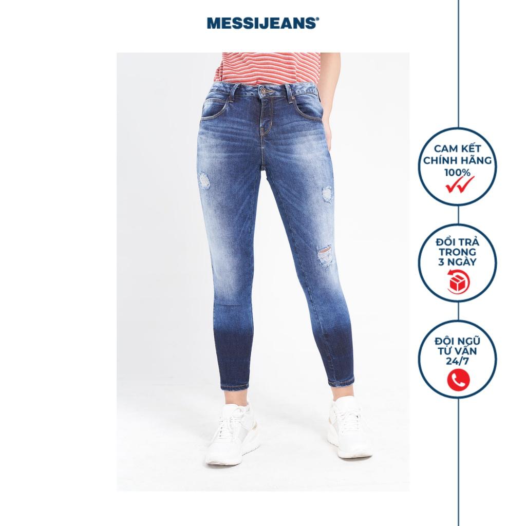 Quần jeans lửng nữ ống ôm rách MESSI SJW-795-18