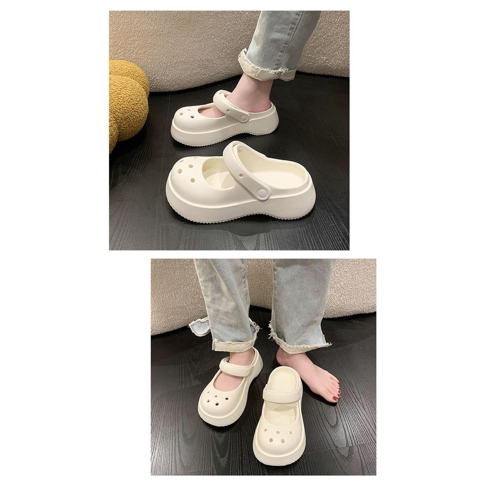 Clog Slipper Shoes Comfortable Closed Toe Heels Non Slip Nursing Shoes Slippers for Couples Women Female Beach Indoor Bathroom