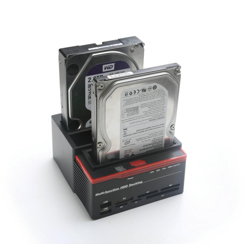 USB3.0 Docking Station 2.5/3.5'' SSD HDD SATA IDE Card Reader Dock Box EU
