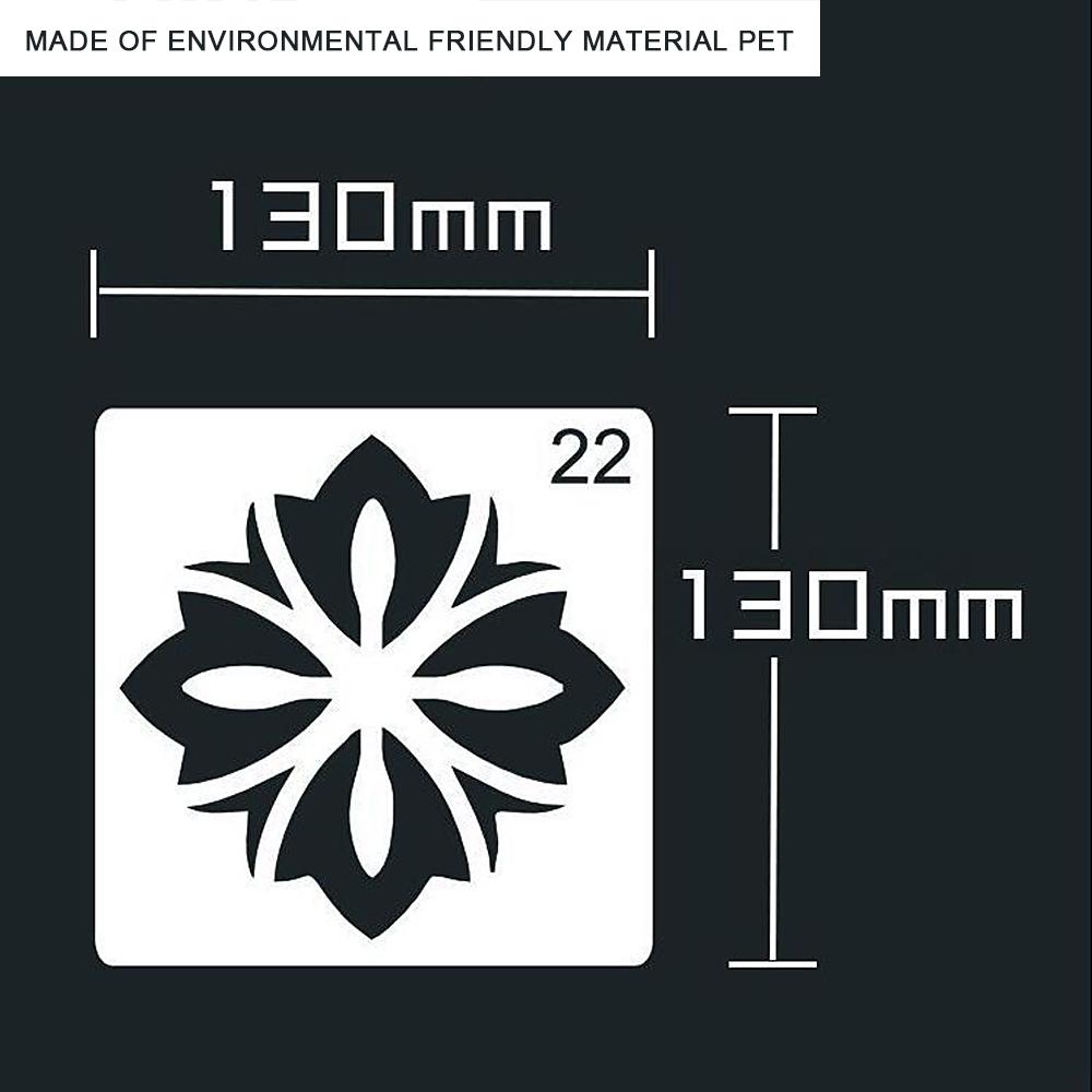 Giấy nến Hoa 130 * 130mm Mẫu PET Tự làm Có thể tái sử dụng cho Tranh tạp chí 24 cái