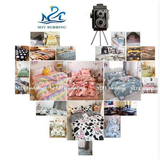 Bộ chăn ga gối Cotton Poly M2T bedding Tuổi Thanh Xuân, chăn mền, drap giường và 2 vỏ gối