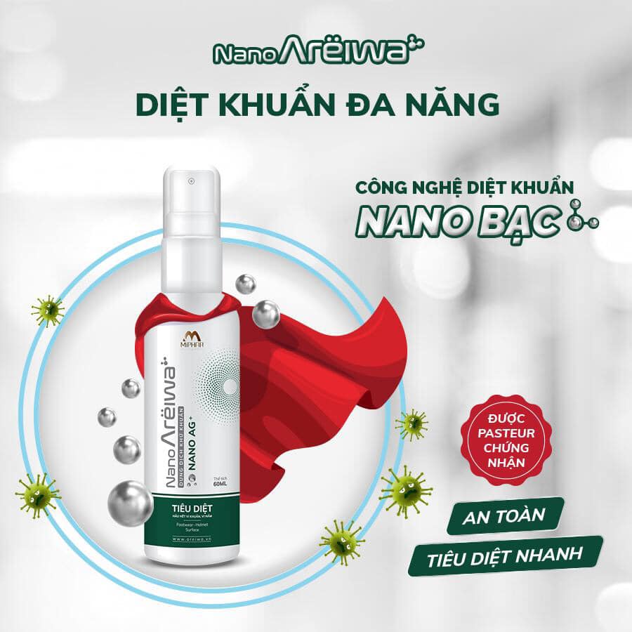 Chai vệ sinh khử khuẩn chuyên dụng điện thoại, mắt kính Nano Areiwa