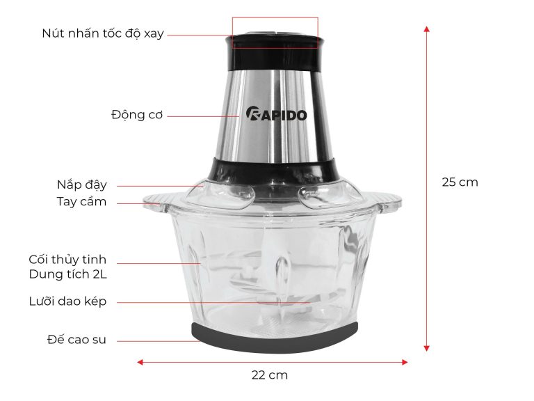 Máy Xay Thịt Đa Năng Rapido RMC-300D4 Hàng Chính Hãng