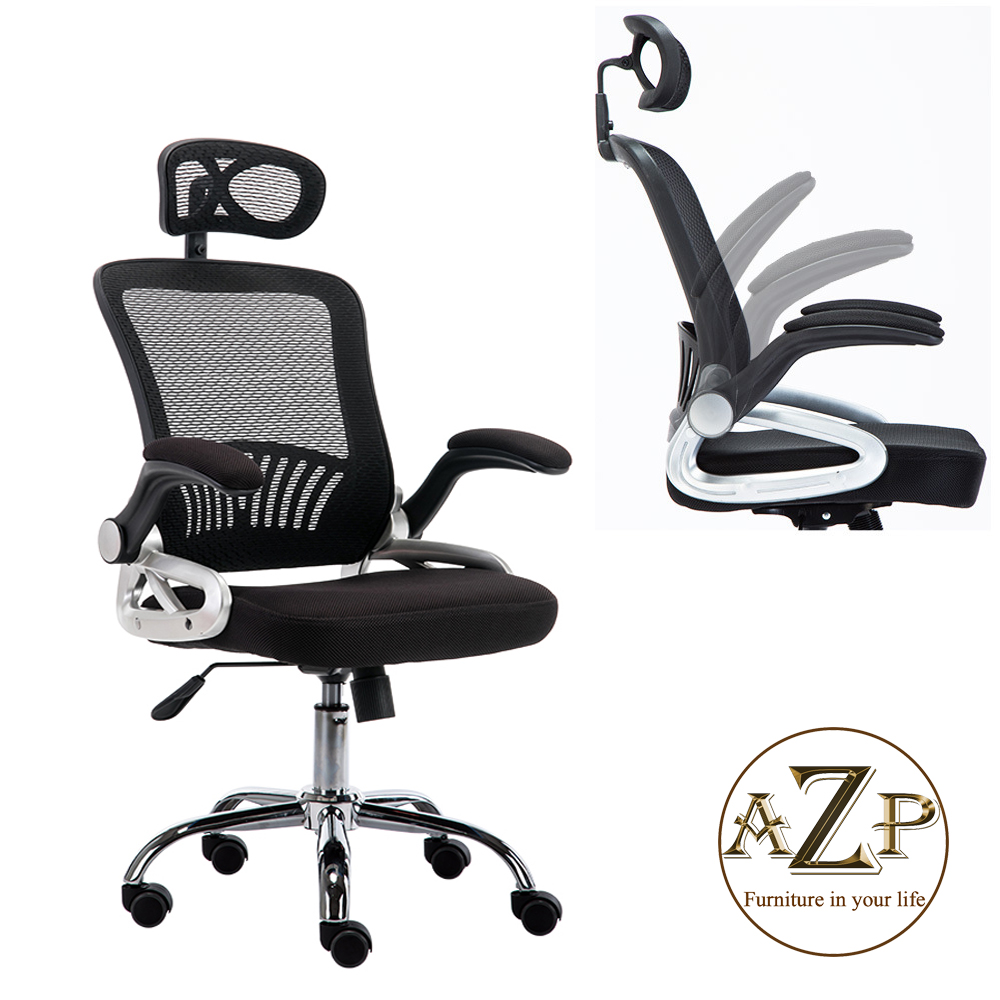 Ghế Giám Đốc, Ghế Văn Phòng  AZP FURNITURE Ergonomic AZP-9931 XÁM - Nhóm Lươi Thoáng Mát, Tay Cất Gọn thông minh