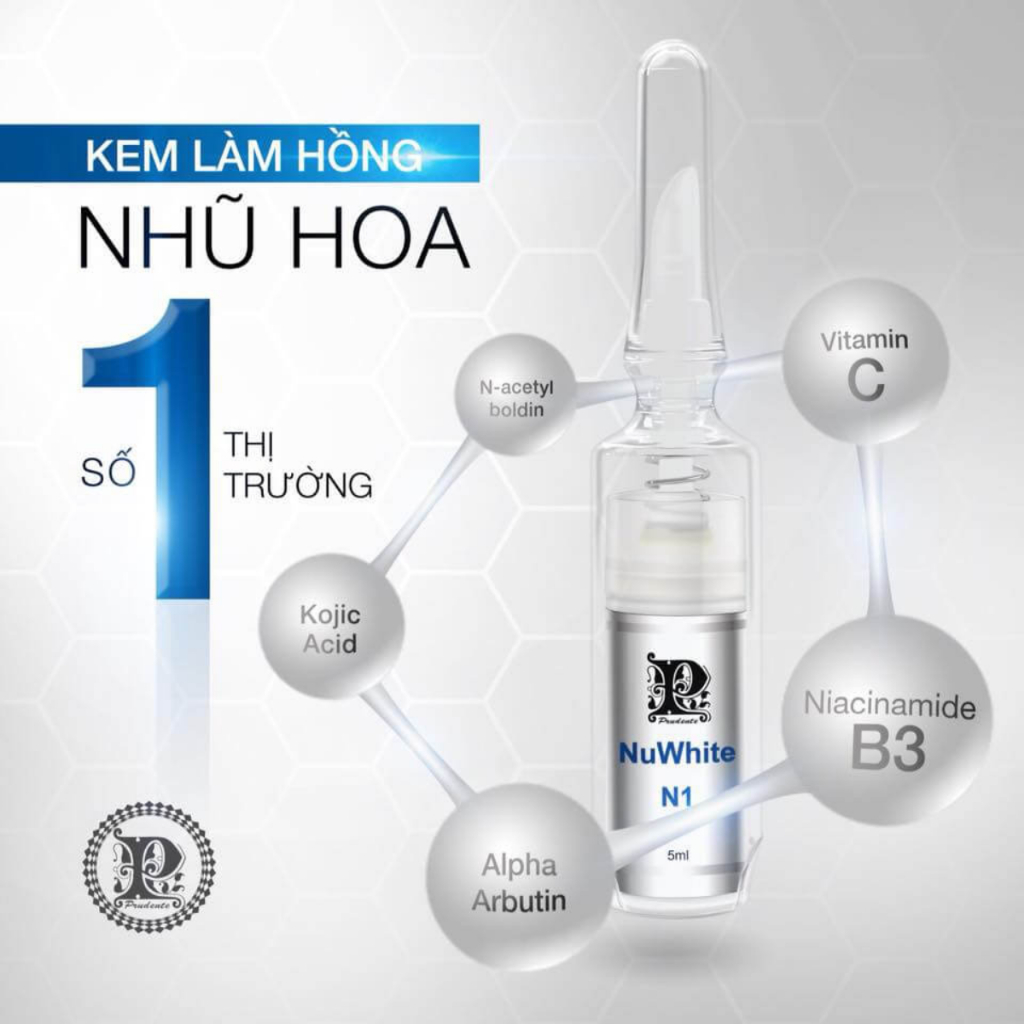 Kem Làm Hồng Nh.ũ Ho.a Nuwhite N1 Mibiti Prudente Professional  Mỹ Khử Thâm N.hũ H.oa Làm Hồng Ti lọ 5ml