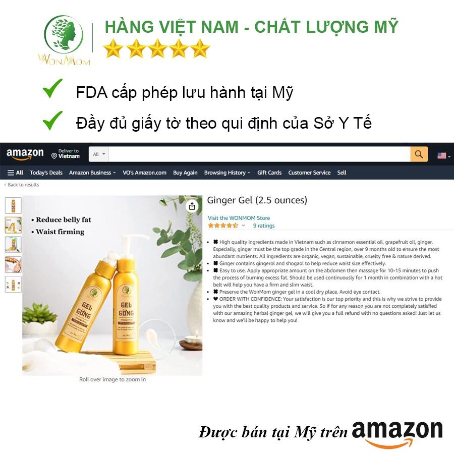 Bộ đánh tan mỡ bụng lâu năm Wonmom ( 1 Gel gừng giảm eo + 1 Gen nịt bụng )