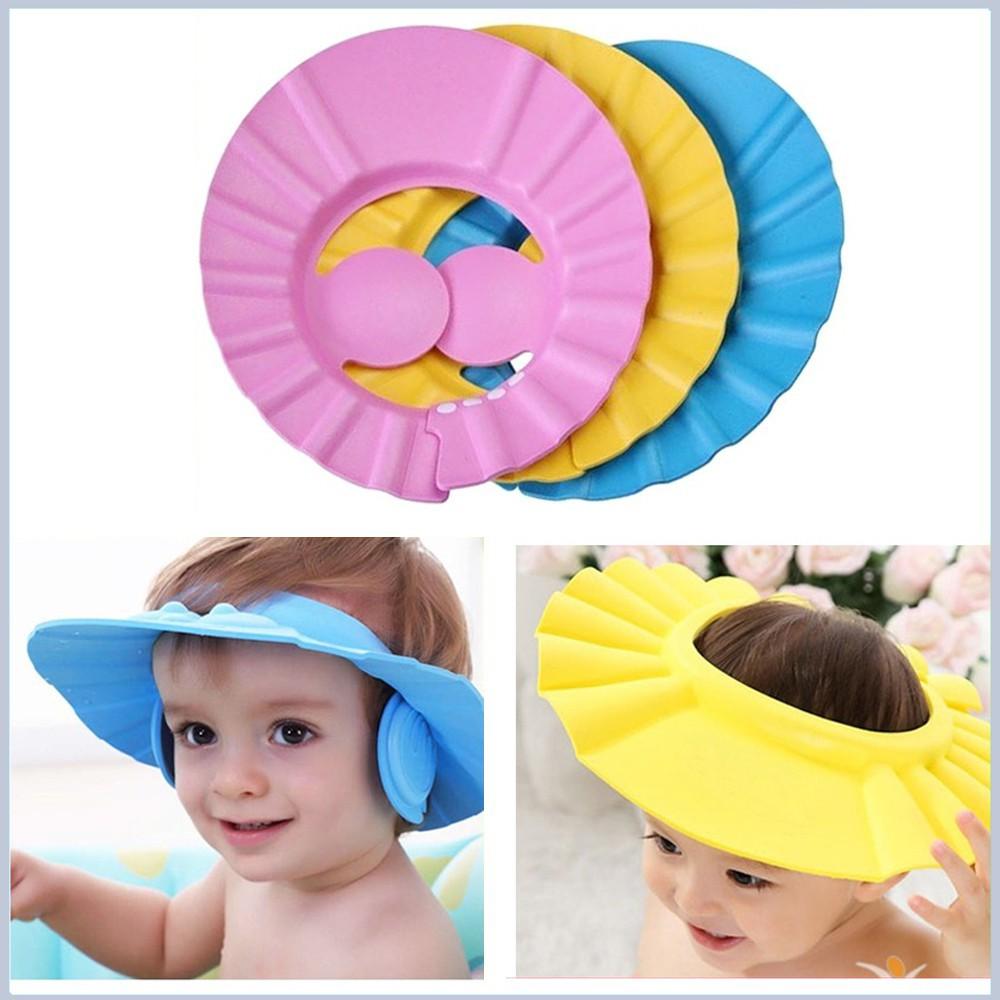 NÓN TẮM / MŨ GỘI ĐẦU CHẮN NƯỚC CÓ BỊT TAI CHO BÉ - Hàng Chất Lượng