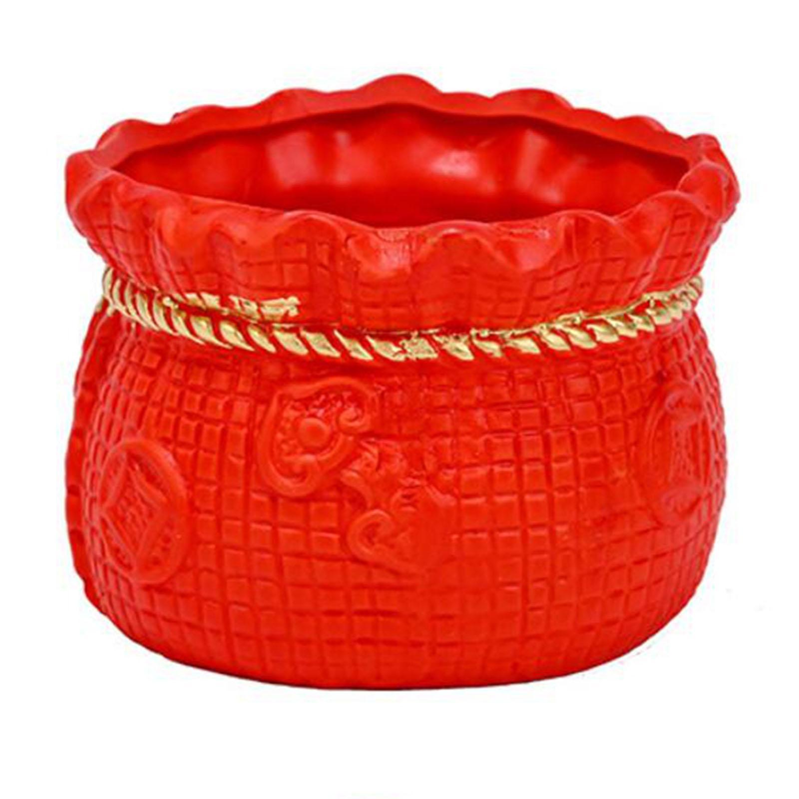 Ceramics Chinese Lucky Money Box Flower  Planter Pot Ornament