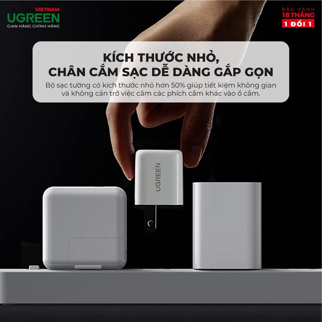 Hình ảnh Củ sạc mini nhanh 20W CD249 UGREEN Cổng sạc nhanh PD 3.0, QC 4.0 - Thiết kế mini, chân cắm gập gọn- Hàng Chính Hãng