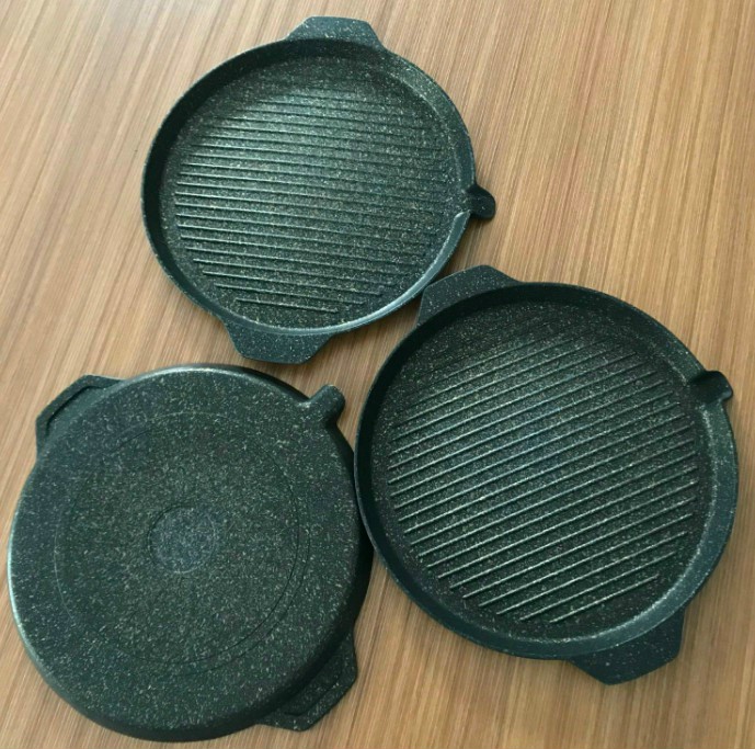 Khay nướng không khói vân đá Rainy 5 lớp chống dính dùng được cho bếp từ, đường kính 28cm