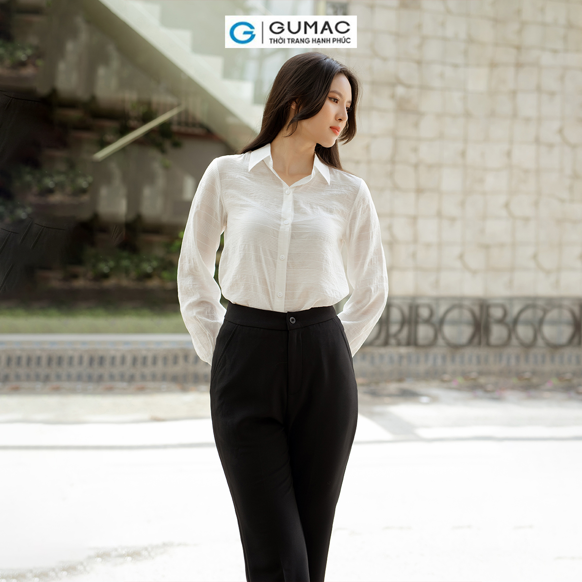 Quần tây nữ ống suông túi xéo tôn dáng công sở thời trang GUMAC QD06047