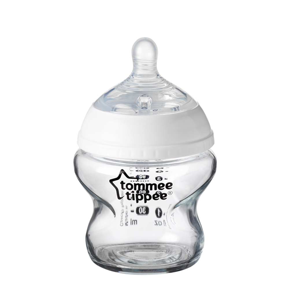 Bình Sữa Thủy Tinh Ty Siêu Mềm Tự Nhiên Tommee Tippee Closer To Nature 150ml, Núm Ty Của Bình 0-3 tháng