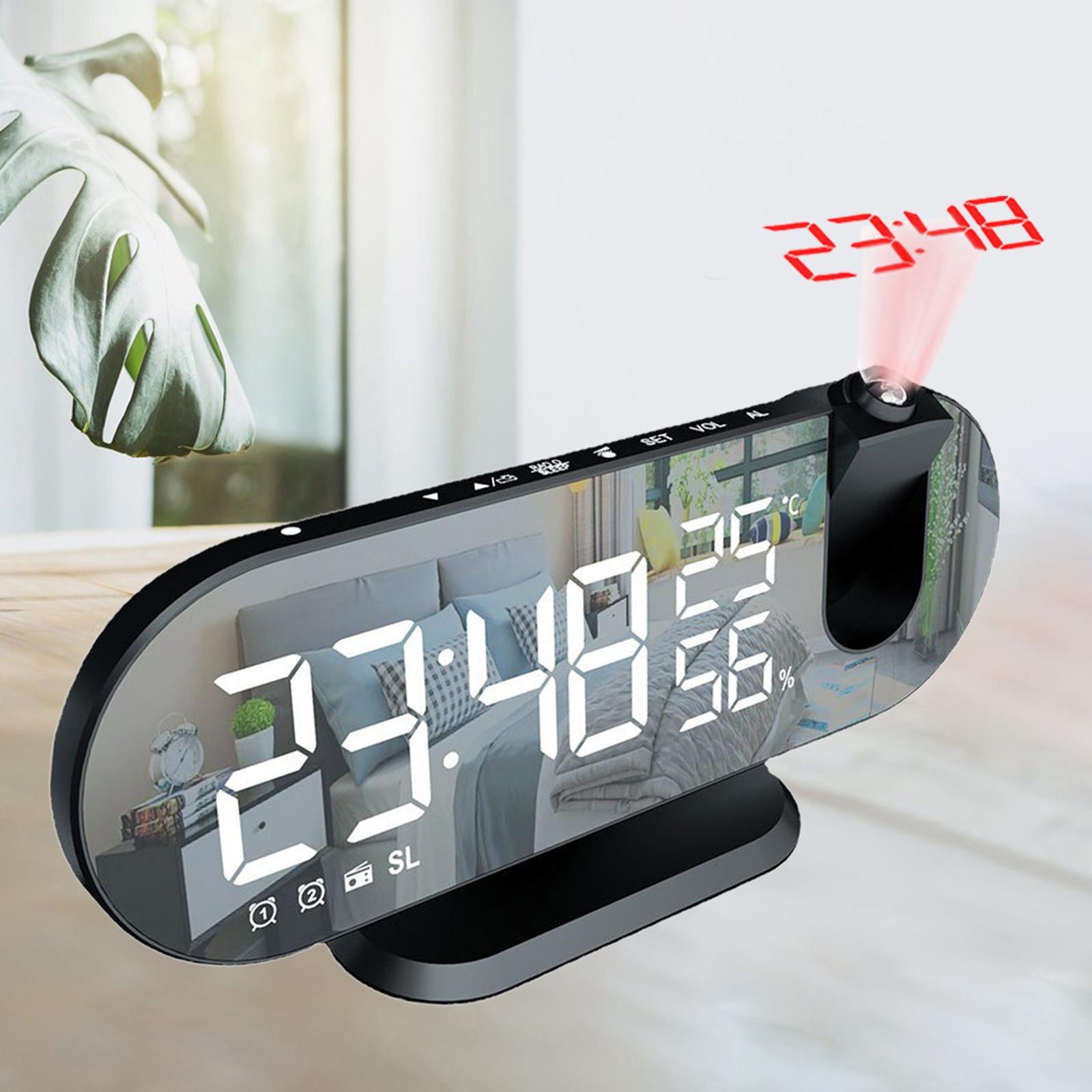LED Digital Projection Alarm Time Clock Snooze Bedside
