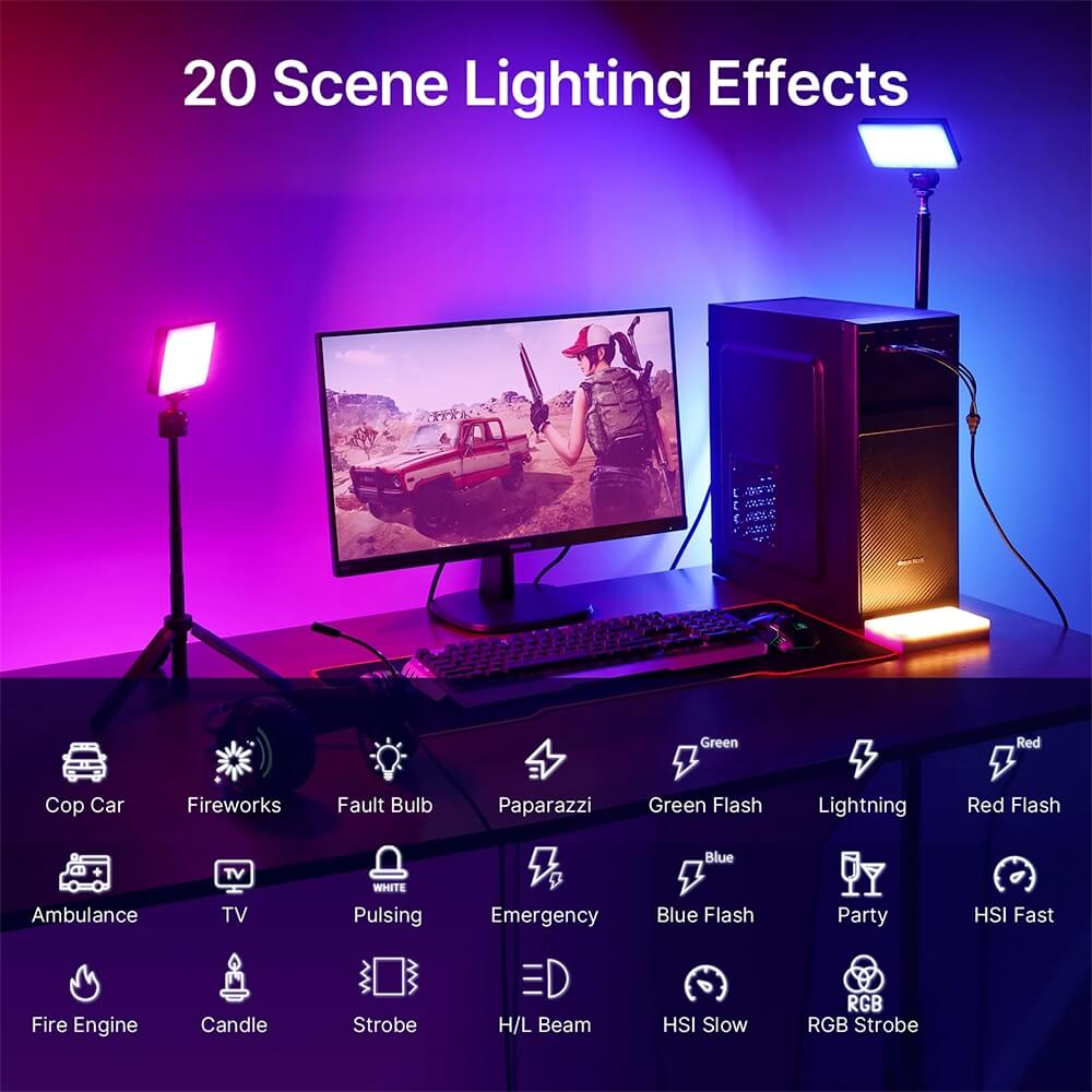 ĐÈN LED QUAY PHIM CHỤP HÌNH ULANZI LT002 7″ RGB - HÀNG CHÍNH HÃNG