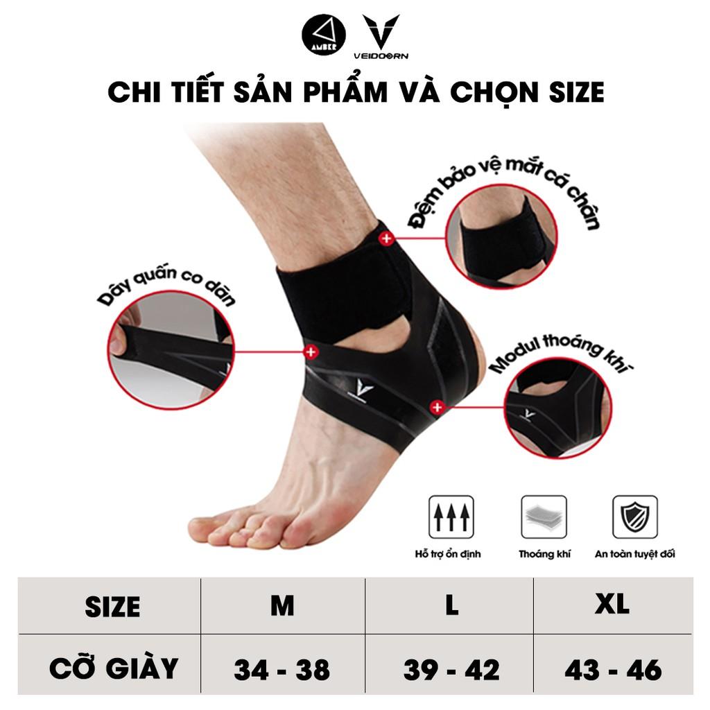 Đai Bảo Vệ Cổ Chân Veidoorn Có Đai Trợ Lực Tập Gym, Đai Bó Cổ Chân Bảo Vệ Mắt Cá