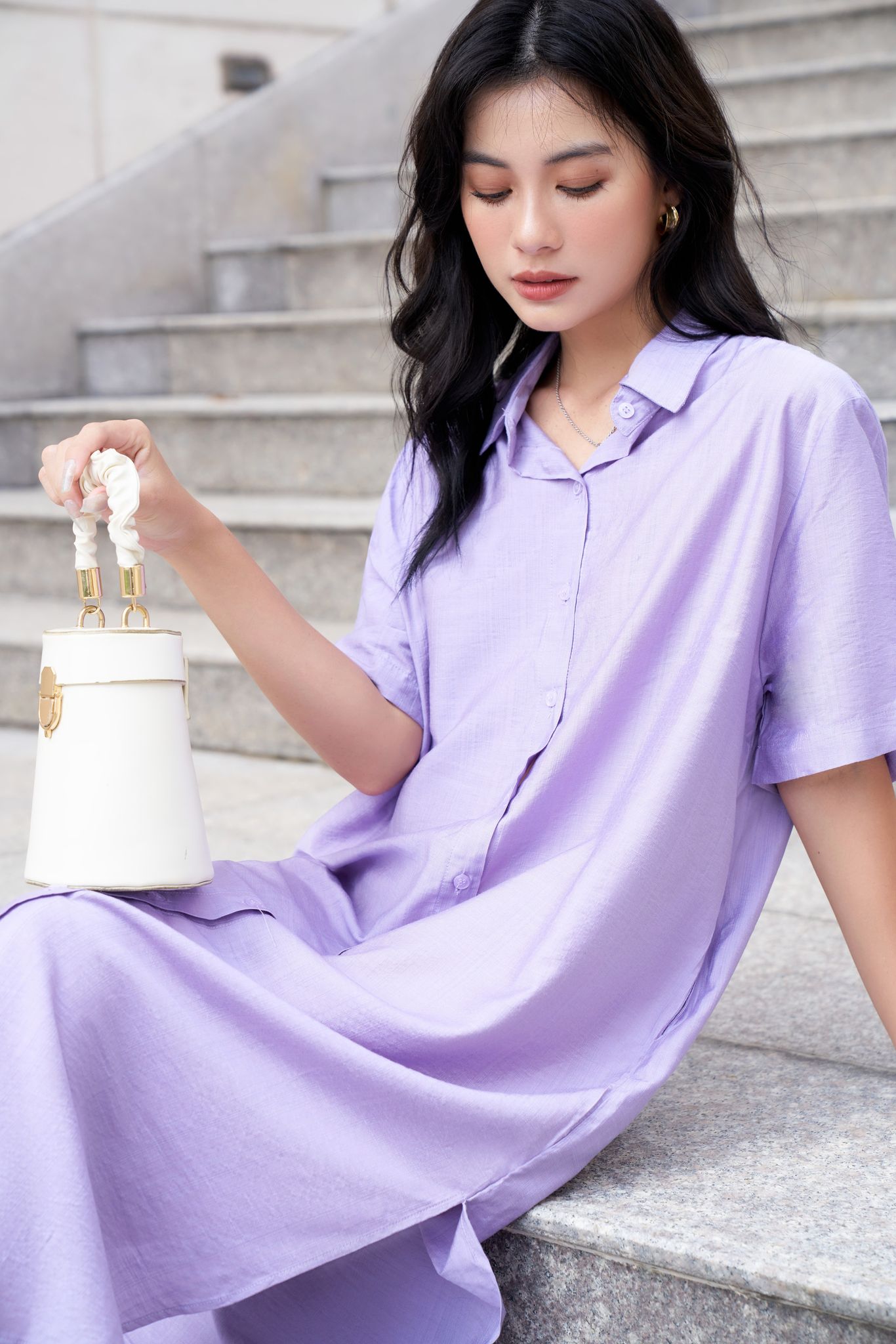 OLV - Đầm Mauve Long Shirt Dress