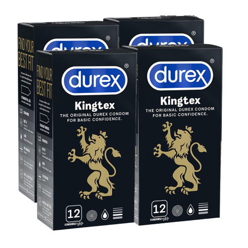 Bao Cao Su Durex Kingtex Màu Đen - 12s - Size Nhỏ 49mm - Ôm Khít - Nhập Khẩu Thái Lan